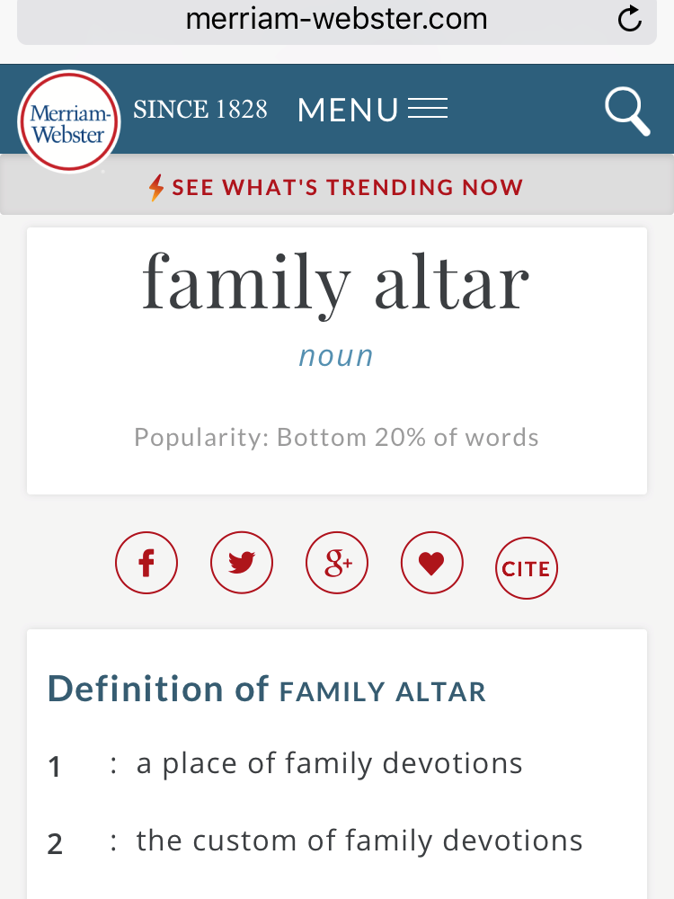 Family Altar Definition